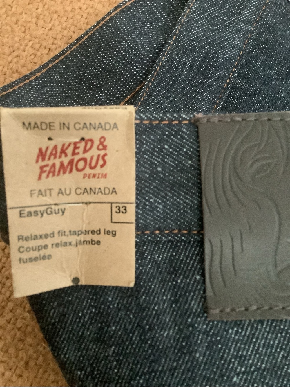 Naked & Famous Denim Red, Blue & Cream Classic Slub Tag Tee - Picture 8 of 9